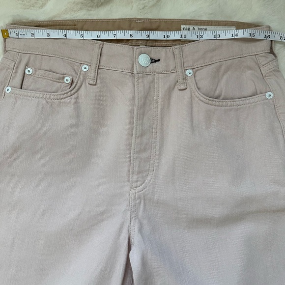 Rag & Bone New York Blush Pink Mid-Rise Wide Leg Button Fly Jeans- size 28. - Picture 9 of 11